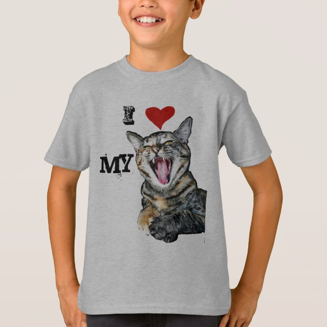 I Liebe meine Katzen-kundengerechte Schablone T-Shirt (Vorderseite)