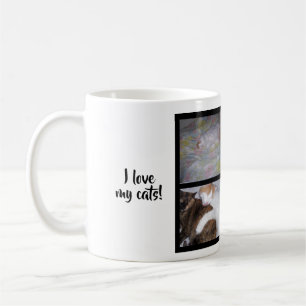 I Liebe meine Katzen mit Foto-Collage Kaffeetasse