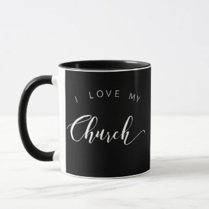 I Liebe meine Kirchen-Kaffee-Tasse mit Kreuz Tasse
