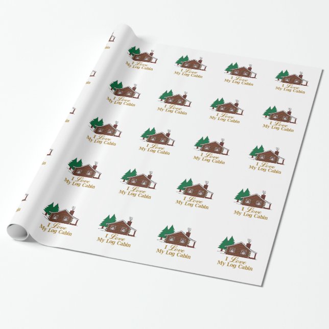 I Liebe meine Klotz-Kabine Geschenkpapier (Ungerollt)