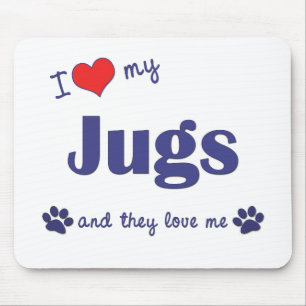I Liebe meine Krüge (mehrfache Hunde) Mousepad