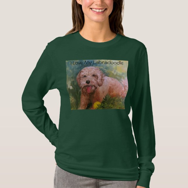 I Liebe meine Labradoodle T-Shirt lange Hülse (Vorderseite)