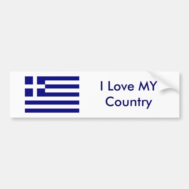 I Liebe MEINE Land-Griechenland-Flagge das MUSEUM Autoaufkleber (Vorne)