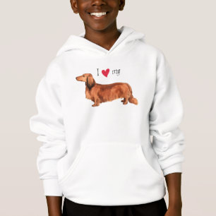 I Liebe meine langhaarige Dackel Hoodie