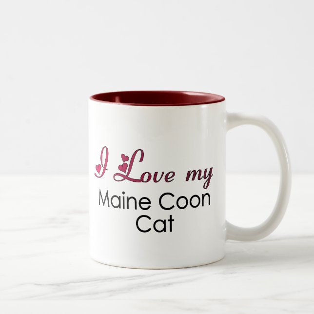 I Liebe meine Maine-Waschbär-Katze Zweifarbige Tasse (Rechts)