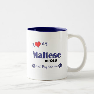 I Liebe meine maltesischen Mischungen (mehrfache Zweifarbige Tasse