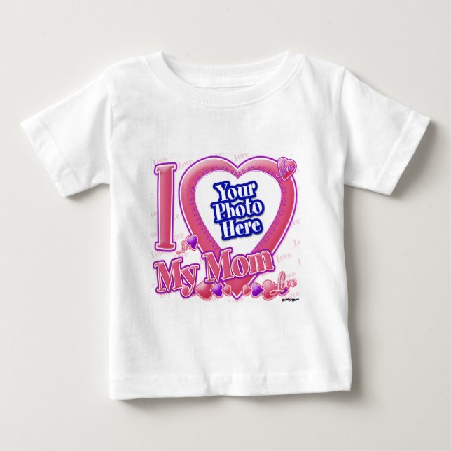I Liebe Meine Mama rosa/lila - Foto Baby T-shirt (Vorderseite)