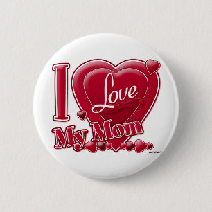 I Liebe Meine Mama rot - Herz Button