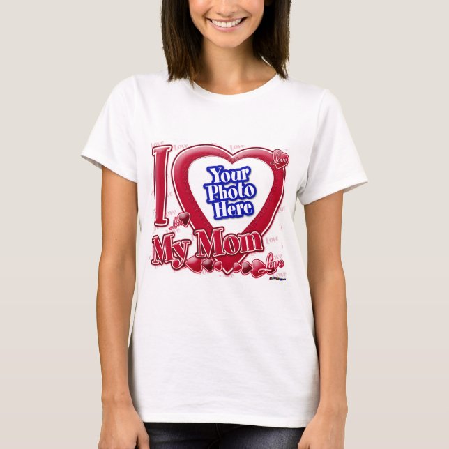 I Liebe Meine Mama rotes Herz - Foto T-Shirt (Vorderseite)
