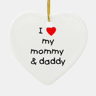 I Liebe meine Mama u. Vati Keramik Ornament