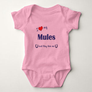 I Liebe meine Maultiere (mehrfache Maultiere) Baby Strampler