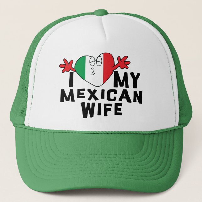 I Liebe meine mexikanische Ehefrau Truckerkappe (Vorderseite)