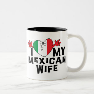 I Liebe meine mexikanische Ehefrau Zweifarbige Tasse