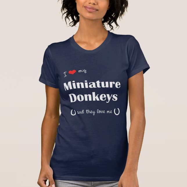 I Liebe meine Miniaturesel (mehrfache Esel) T-Shirt (Vorderseite)
