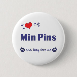 I Liebe meine minimalen Buttone (mehrfache Hunde) Button