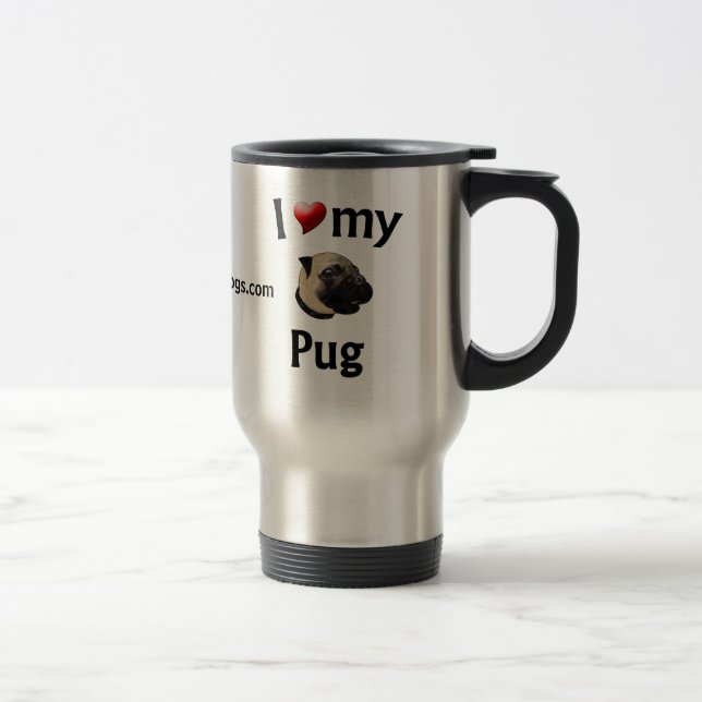 I Liebe meine Mops-Tasse Reisebecher (Rechts)