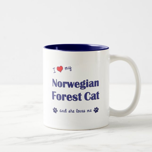 I Liebe meine norwegische Waldkatze (weibliche Zweifarbige Tasse (Rechts)