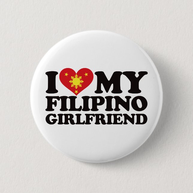 I Liebe meine philippinische Freundin Button (Vorderseite)