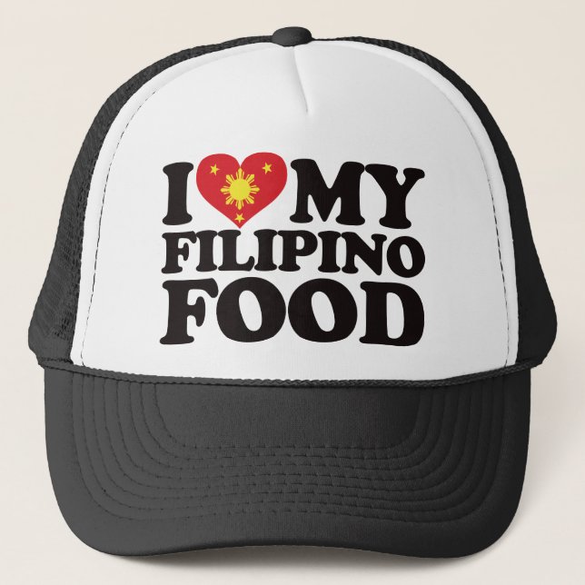 I Liebe meine philippinische Nahrung Truckerkappe (Vorderseite)