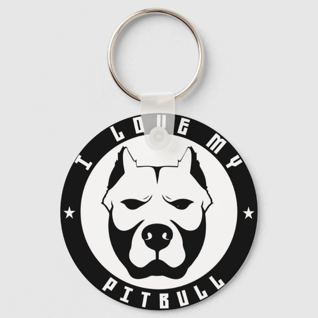 I LIEBE MEINE PITBULL PIT BULL Haustierhundezüchtu Schlüsselanhänger (Vorderseite)