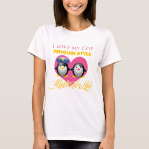 I Liebe meine Polizistpenguin-Art T-Shirt