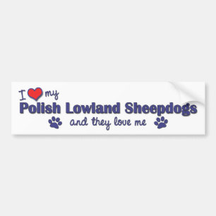I Liebe meine polnischen Tiefland-Schäferhunde Autoaufkleber