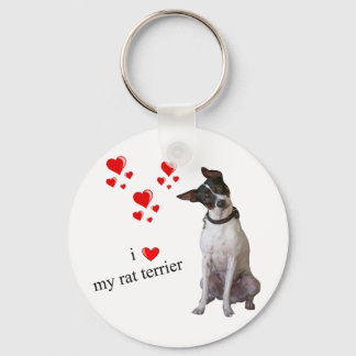 I Liebe meine Rat Terrier Schlüsselanhänger