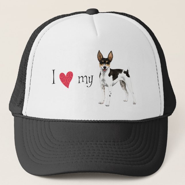 I Liebe meine Rat Terrier Truckerkappe (Vorderseite)
