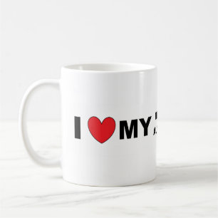 i Liebe meine schwarze tri mini aussie Kaffeetasse