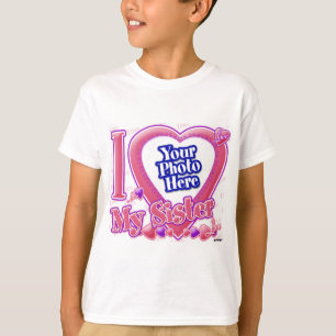 I Liebe Meine Schwester rosa/lila - Foto T-Shirt