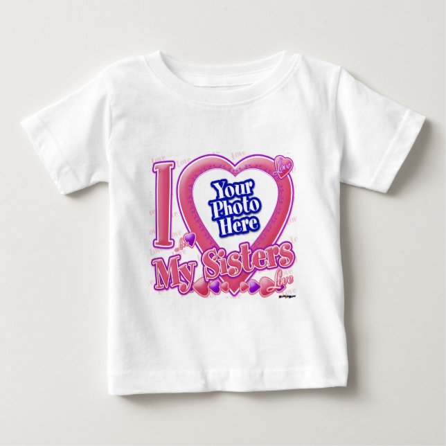 I Liebe Meine Schwestern rosa/lila - Foto Baby T-shirt (Vorderseite)