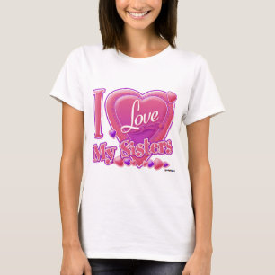 I Liebe Meine Schwestern rosa/lila - Herz T-Shirt