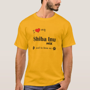 I Liebe meine Shiba Inu Mischung (männlicher Hund T-Shirt