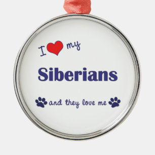 I Liebe meine Sibirier (mehrfache Katzen) Ornament Aus Metall