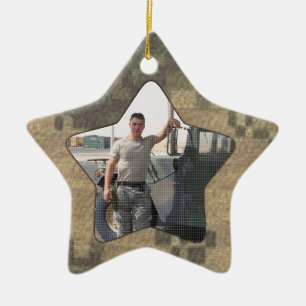 I Liebe meine Soldat-militärische personalisierte Keramikornament