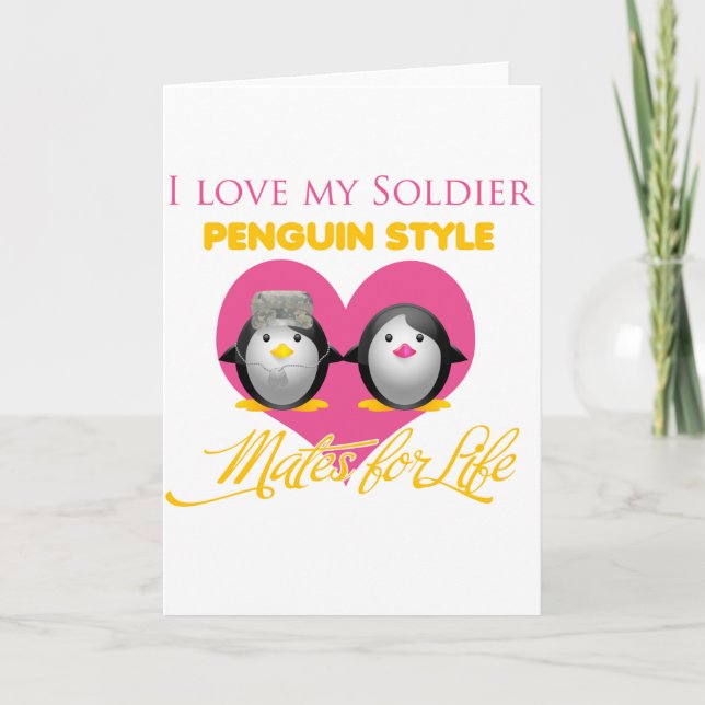 I Liebe meine Soldatpenguin-Art Karte (Vorderseite)