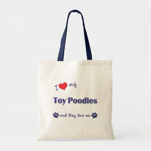 I Liebe meine Spielzeug-Pudel (mehrfache Hunde) Tragetasche