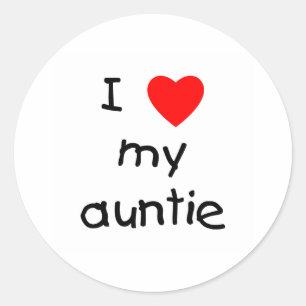 I Liebe meine Tante Runder Aufkleber