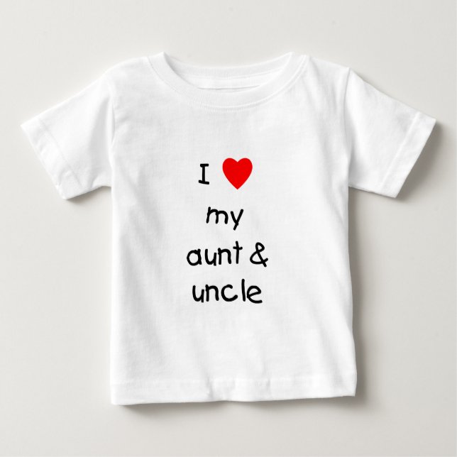 I Liebe meine Tante u. Onkel Baby T-shirt (Vorderseite)