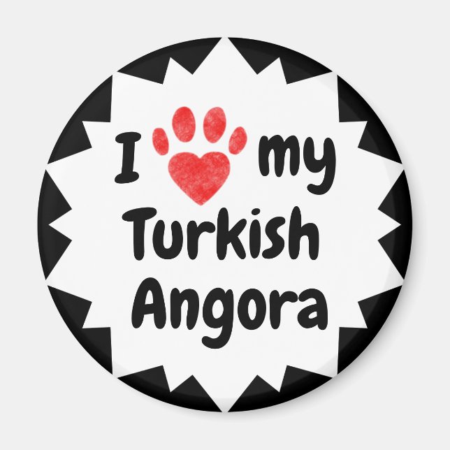 I Liebe Meine Türkische Angora Katze Magnet (Vorne)