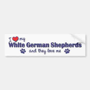 I Liebe meine weißen Schäferhunde (mehrfache Autoaufkleber