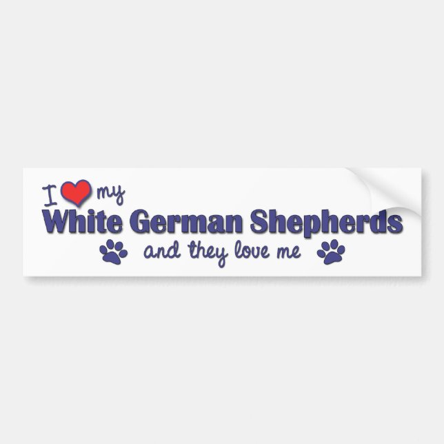 I Liebe meine weißen Schäferhunde (mehrfache Autoaufkleber (Vorne)