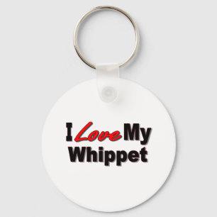 I Liebe meine Whippet Hundegeschenke und -kleid Schlüsselanhänger