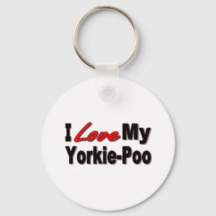 I Liebe meine Yorkie-Poo Hundegeschenke und -kleid Schlüsselanhänger