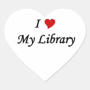 I Liebe meines Bibliotheksaufklebers Herz-Aufkleber