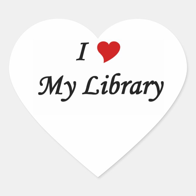 I Liebe meines Bibliotheksaufklebers Herz-Aufkleber (Vorderseite)