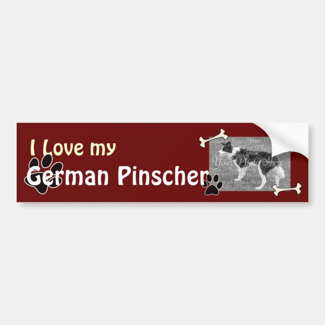 I Liebe meines deutschen Pinscher-Autoaufklebers Autoaufkleber (Vorne)