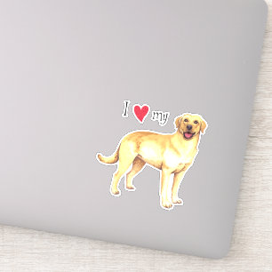 I Liebe meines Gelben Labradors Vinyl-Aufkleber Aufkleber