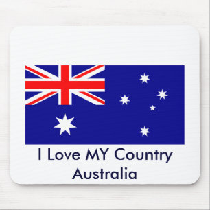 I Liebe MEINES LAND Australien Flaggenvorlage Mousepad