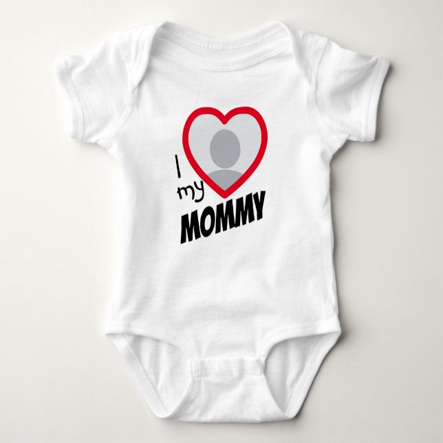 i Liebe meines Mommy Unisex Custom Heart Foto Baby Strampler (Vorderseite)